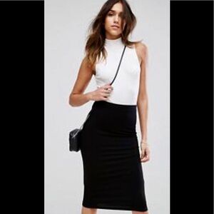 Bebe Black Knit Midi Skirt